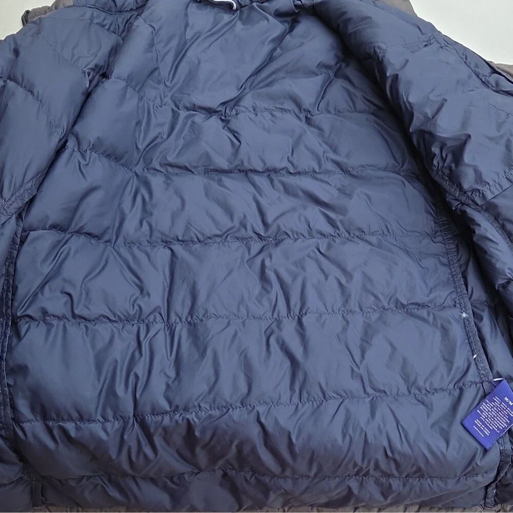 Nautica Men's Gray Quilted Hooded Full Zip Puffer Jacket Size M